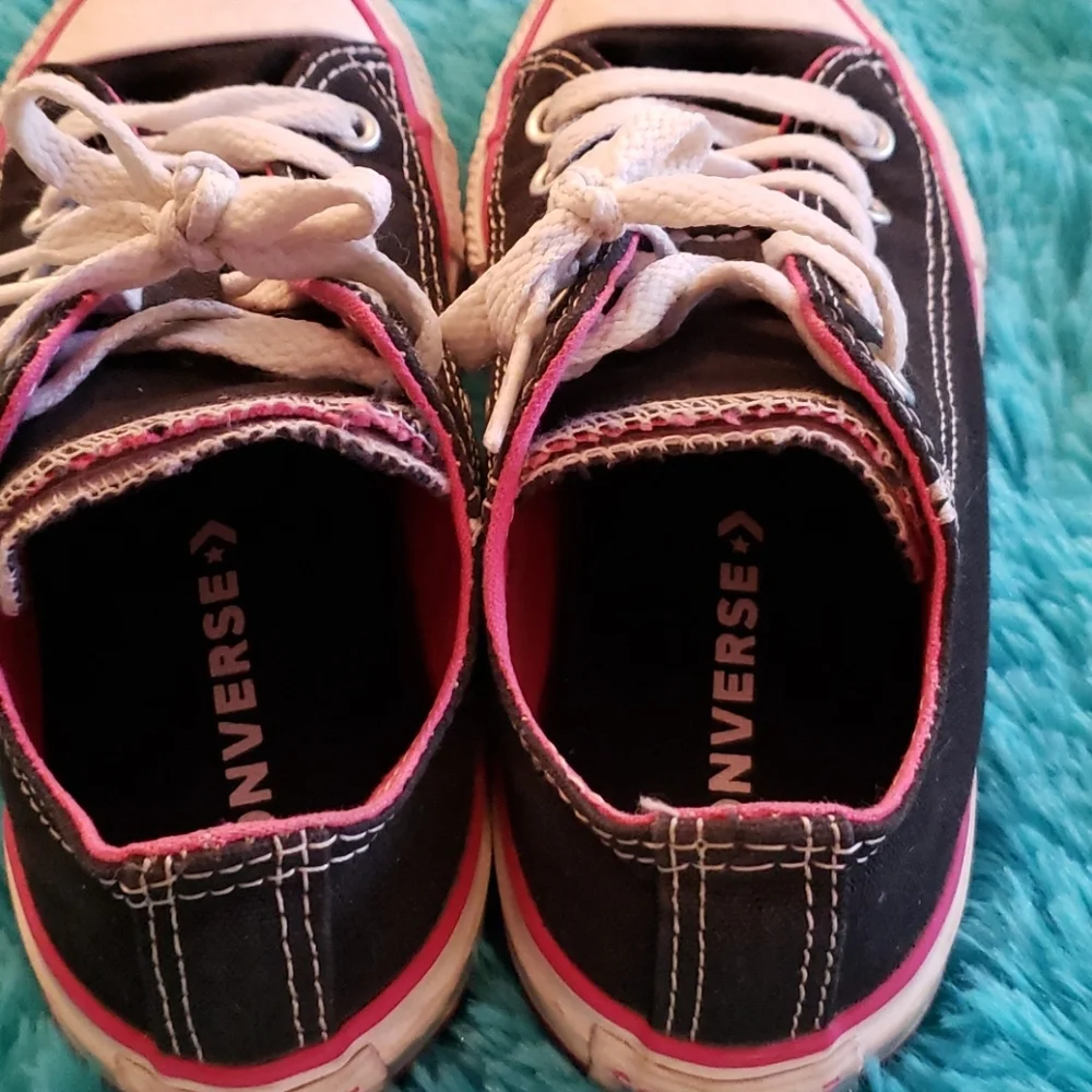 Converse Black Double Tongue Sneakers Size 13